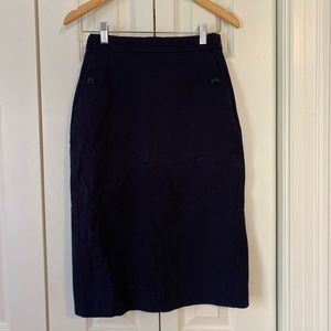 J crew navy pencil skirt.
